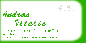 andras vitalis business card